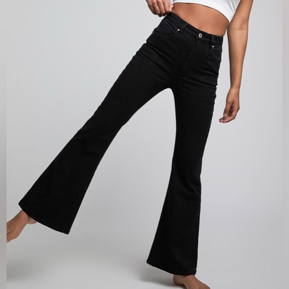 Women's Black Flared Jeans - Picture 1 of 8